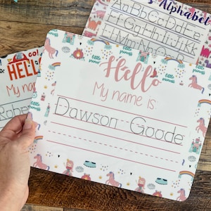 Tablero de trazado personalizado para niños pequeños, tablero de aprendizaje de nombres divertido de Cars, tablero de trazado VPK, tablero de aprendizaje TK, trazado de letras para niños pequeños
