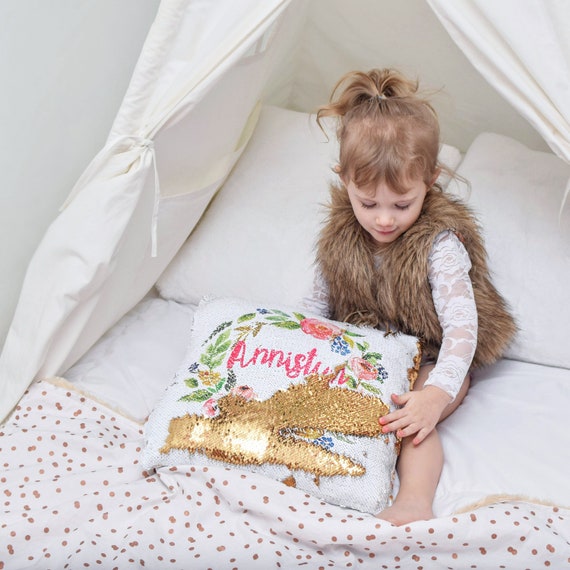 Kids Sequin Pillow Sequin Pillow Personalized Sequin Pillow