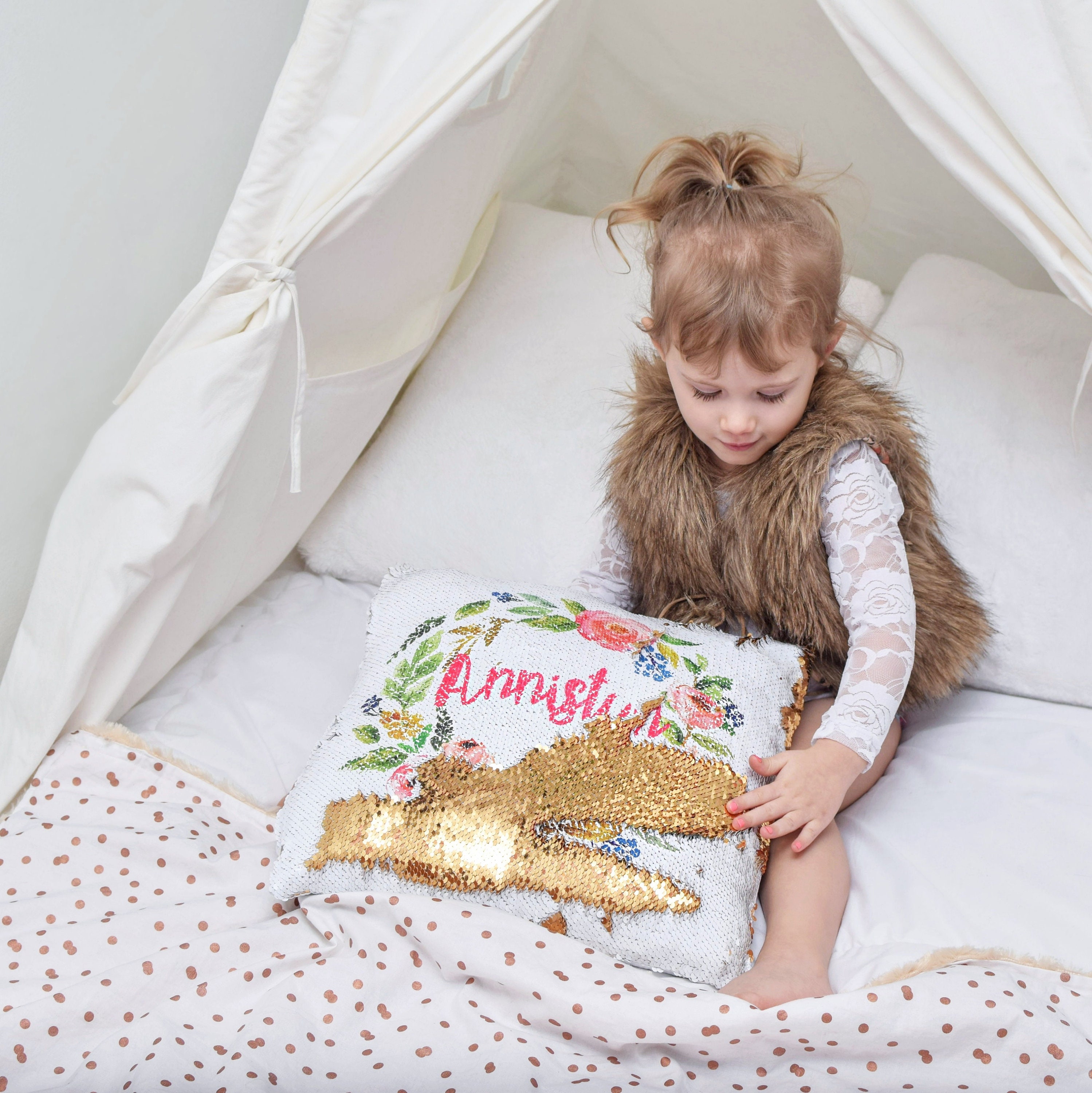 Kids sequin pillow cheap