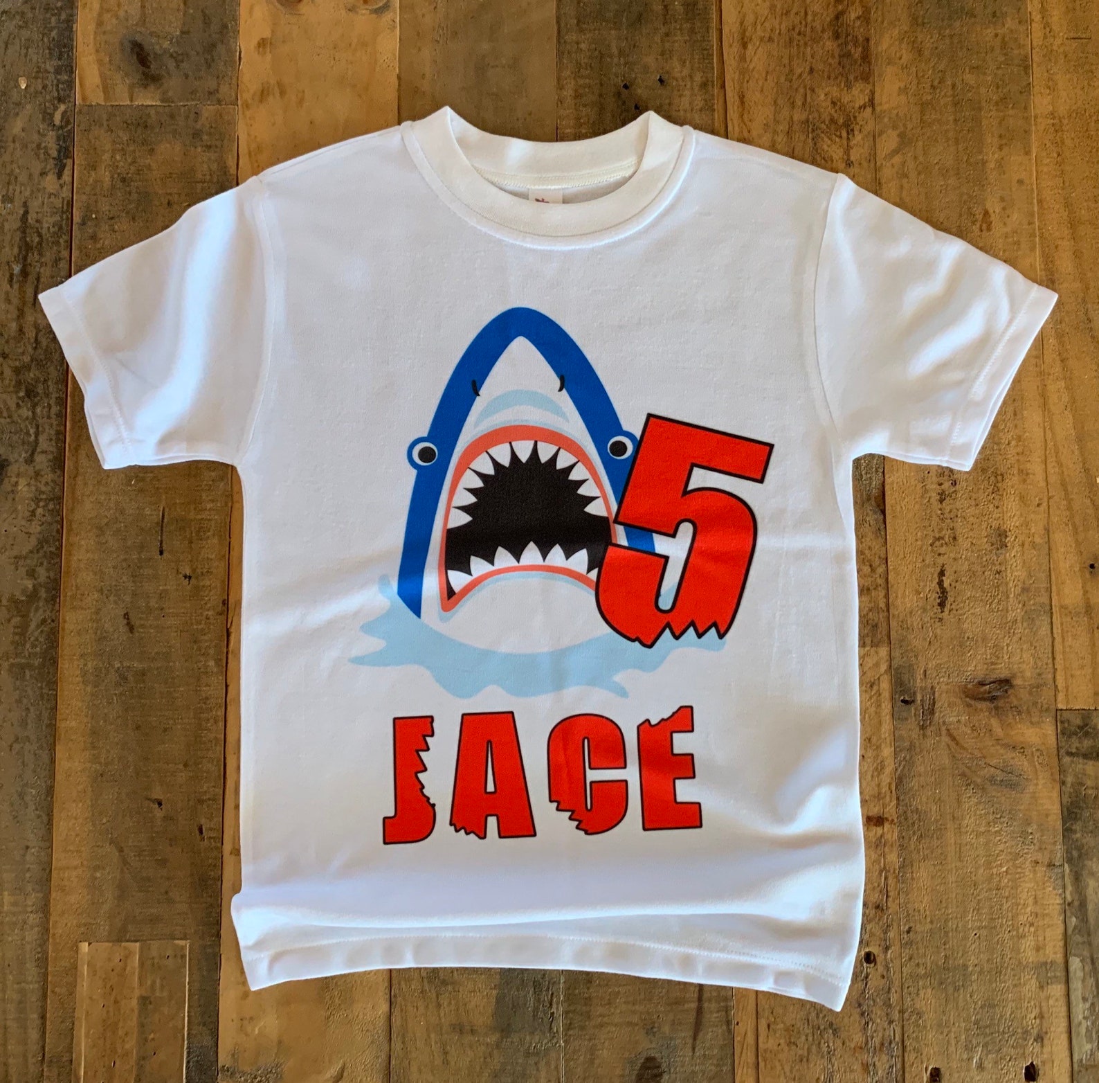 Shark Birthday Shirt 5th Birthday Shark Shirt Boys Shark - Etsy