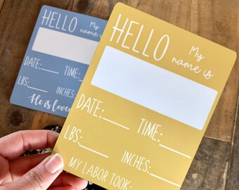 Boy Birth Announcement Sign: Newborn Photo Prop, Keepsake