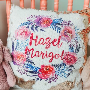 valentine sequins pillow, kids sequin pillow, sequin pillow, personalized sequin pillow, sequin pillowcase, kids pillow, girls pillow