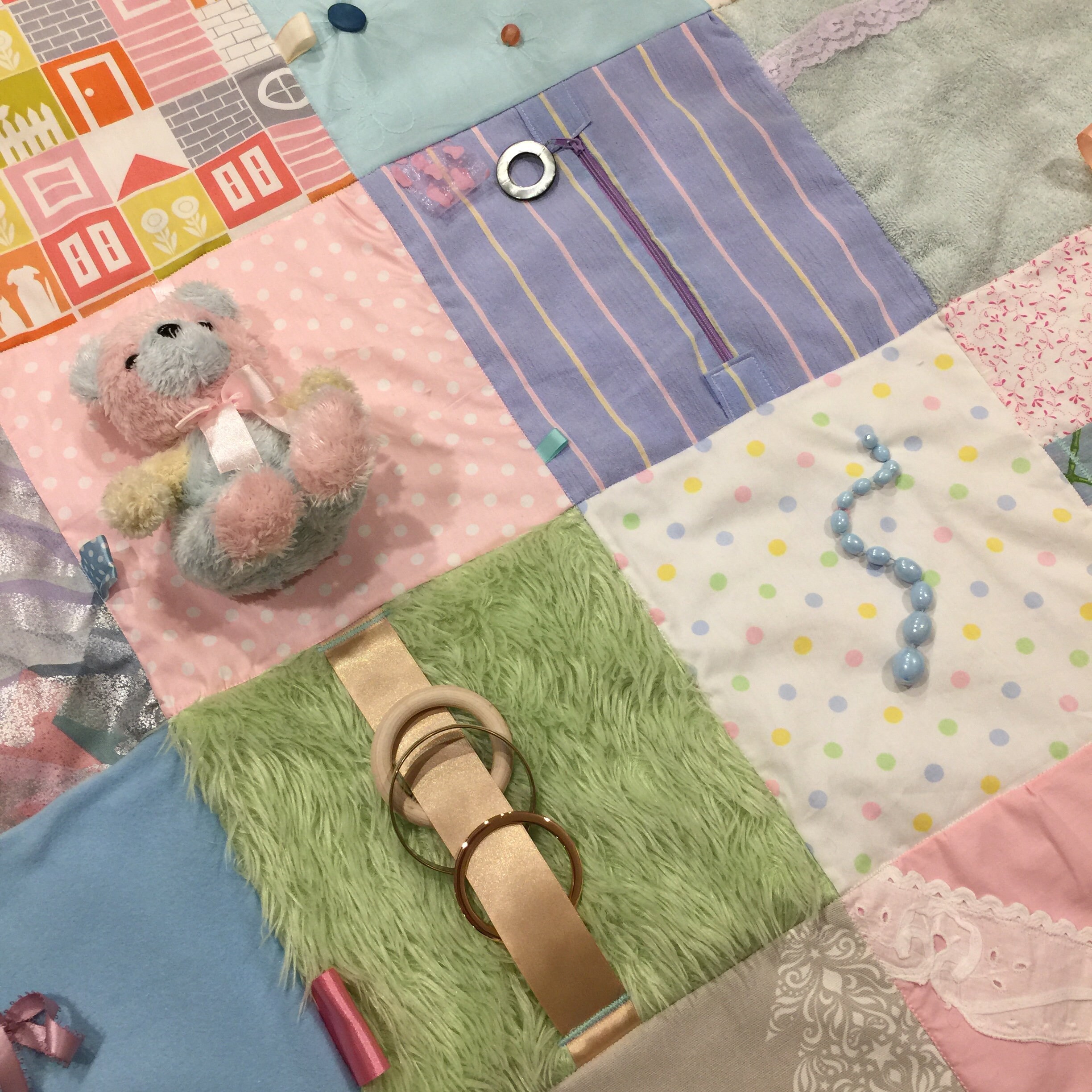 Sensory Blanket 7 Fiddle Blanket Tactile Therapy Etsy