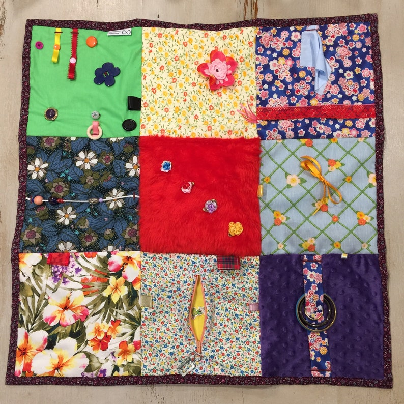 Sensory Blanket 47 Fiddle Blanket Tactile Therapy Etsy