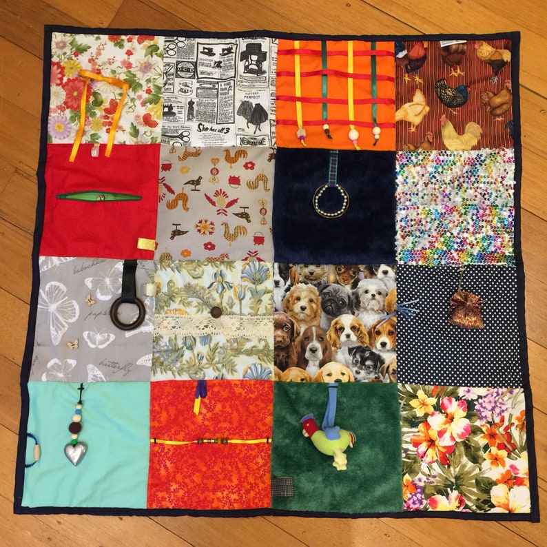 Sensory Blanket Fiddle Blanket Tactile Therapy Etsy