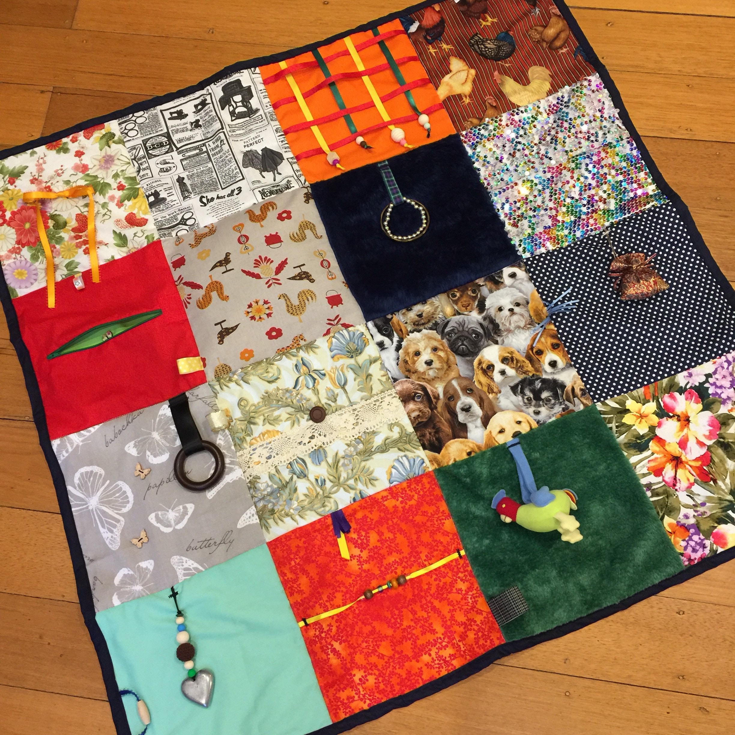 Sensory Blanket Fiddle Blanket Tactile Therapy Etsy