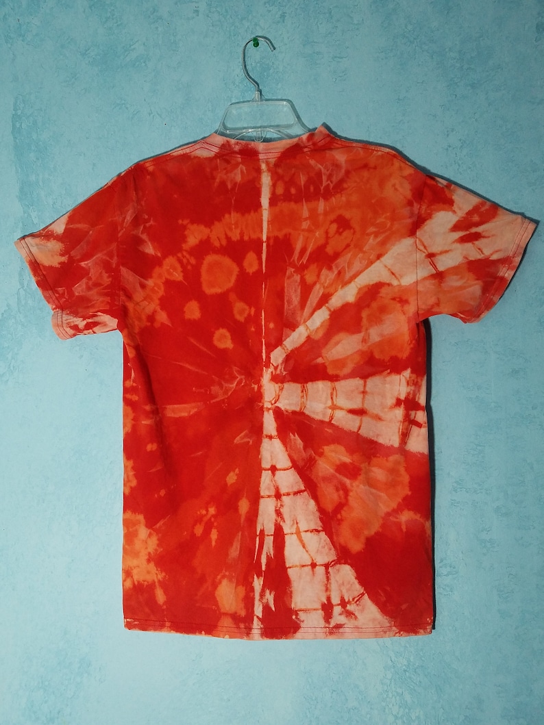 bleach tie dye on red shirt