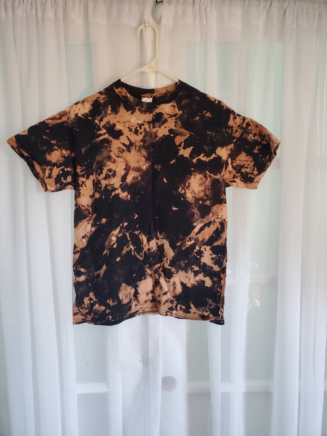 bleach-tie-dye-black-shirt-adult-medium-etsy