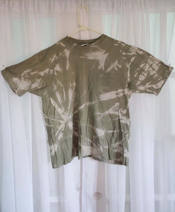 Bleach Tie dye Green Shirt adult Medium Etsy