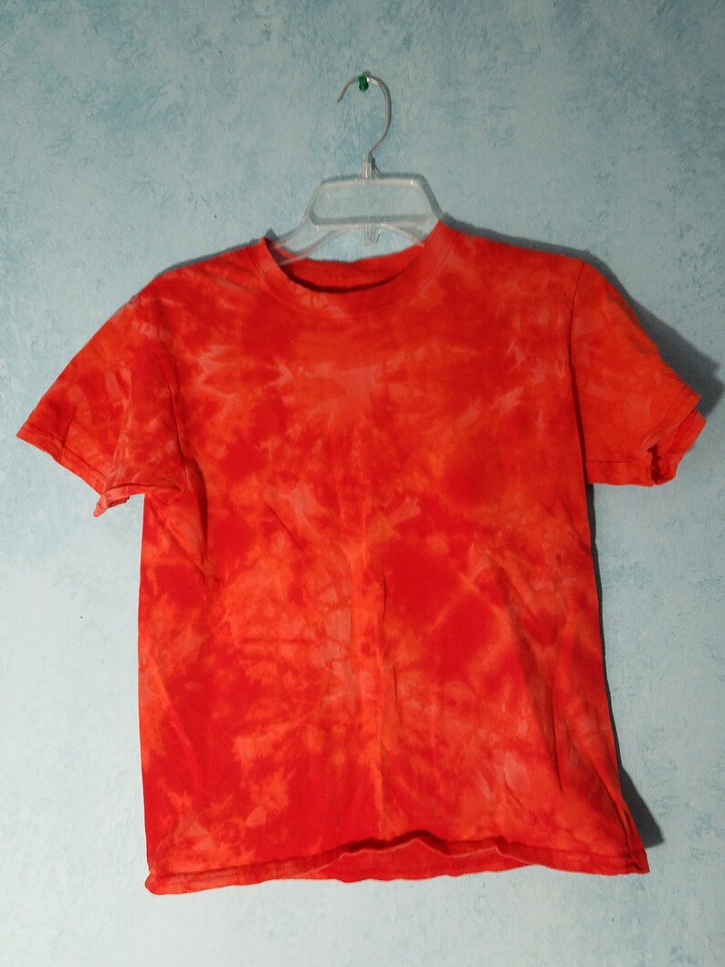 bleach tie dye on red shirt