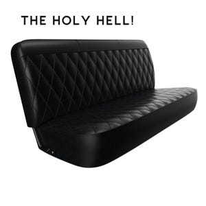 クラシックトラックベンチシート張りキット | シボレーC10、フォードF100、ダッジD100用カスタムフィットカバー | 「The Holy Hell」 | 米国製ハンドメイド