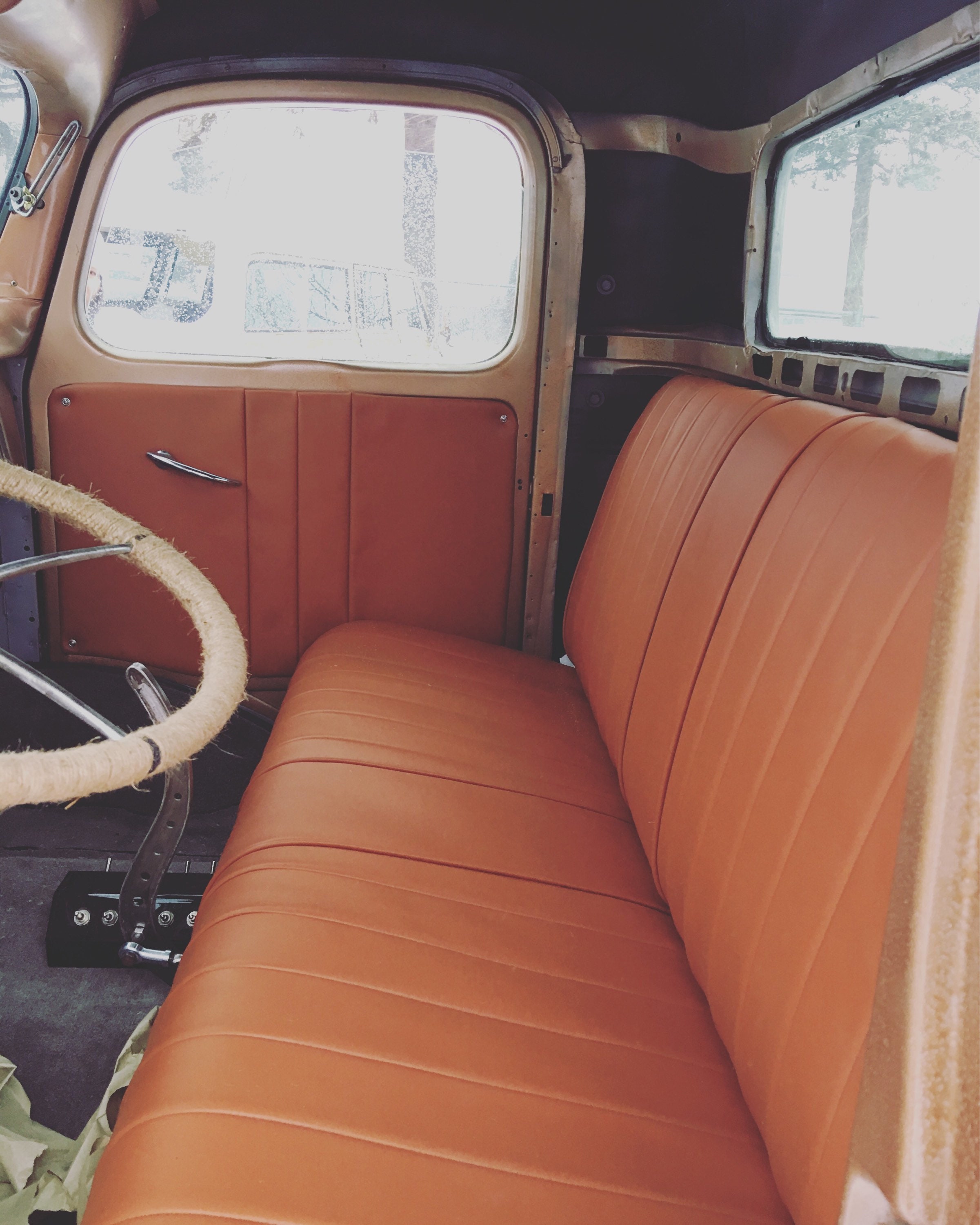 The Eastwick Ford 1967 1972 Open Back, Brown Leather Bench Seat Truck