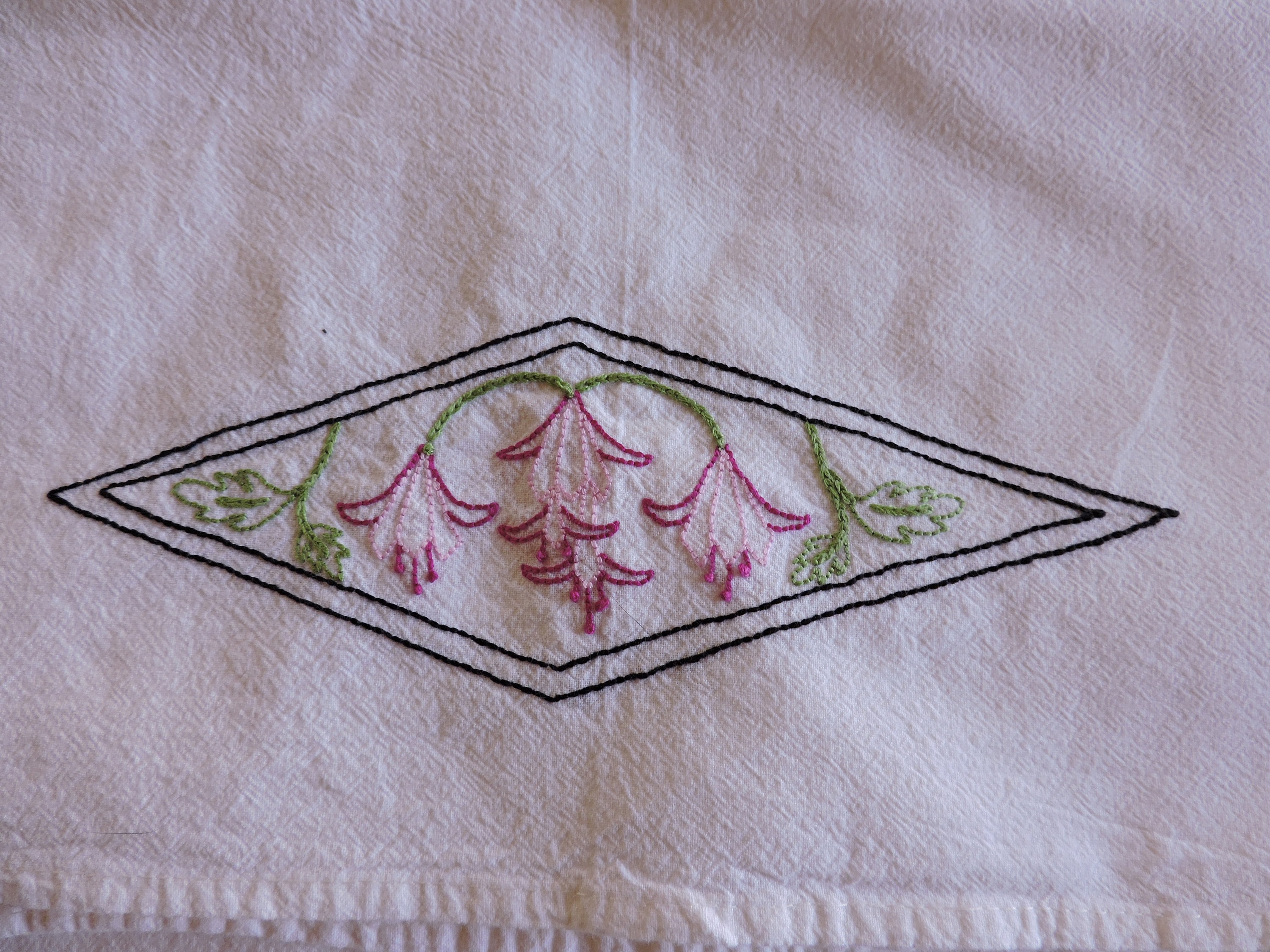 Art Deco Hand Embroidery Patterns 4 Art Deco Style Flower Etsy