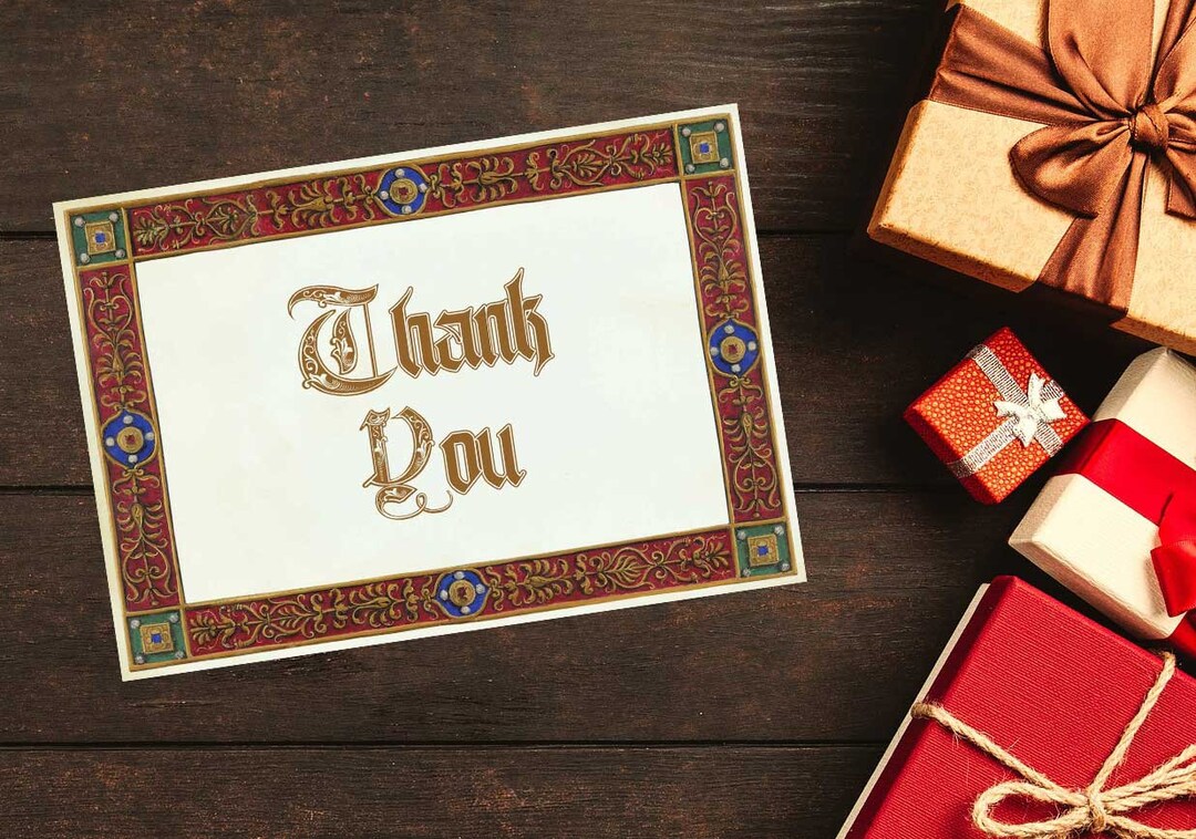 卒業 非売品 カード5枚セット Medieval Thank You Card • Printable • Instant Download • 3