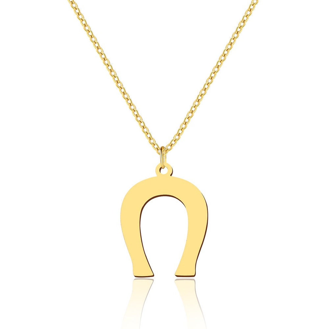 14K Solid Gold Style Chain Pendant Custom Made Etsy