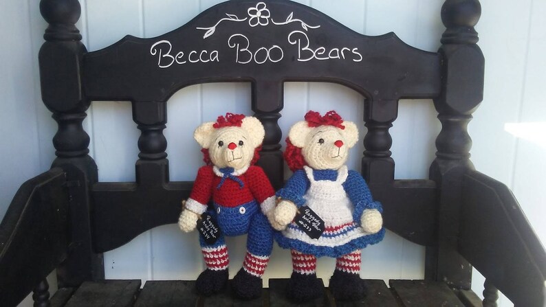 Raggedy Set Keepsake Teddy Bears Made to Order