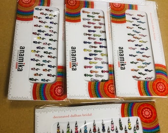Bindi Bundle set of 5 Indian wedding Diwali Bindi stickers long bindi pack bundle