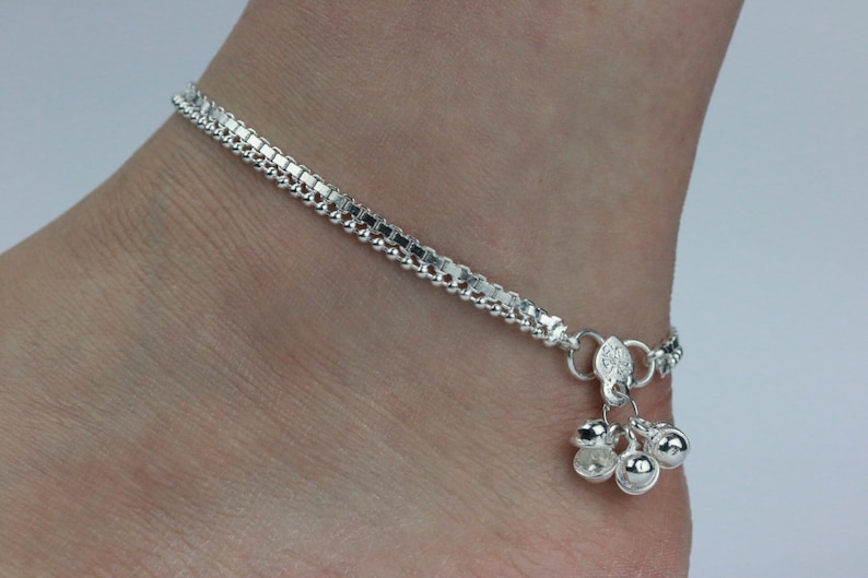 Simple Silver Coloured Anklet Chain Anklet Indian Payal Foot Etsy
