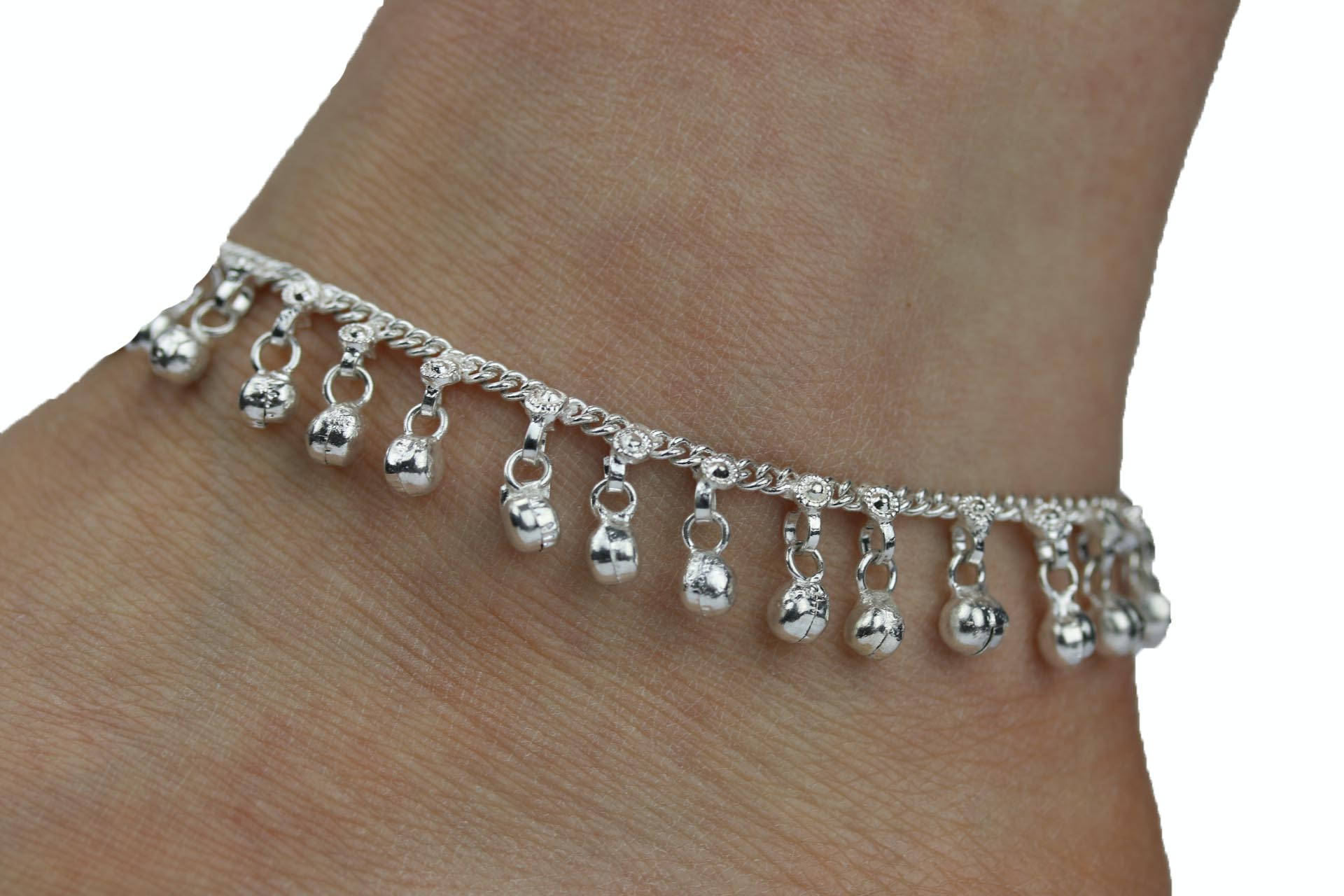 Silver Bell indian anklet payal bellydancer Bollywood Etsy