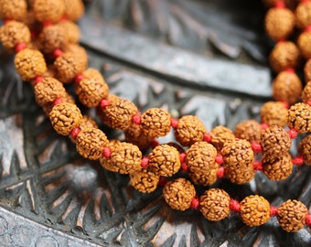 Lord Shiva Rudraksha Japa Mala 108 beads traditional style hand knotted mala purified & blessed
