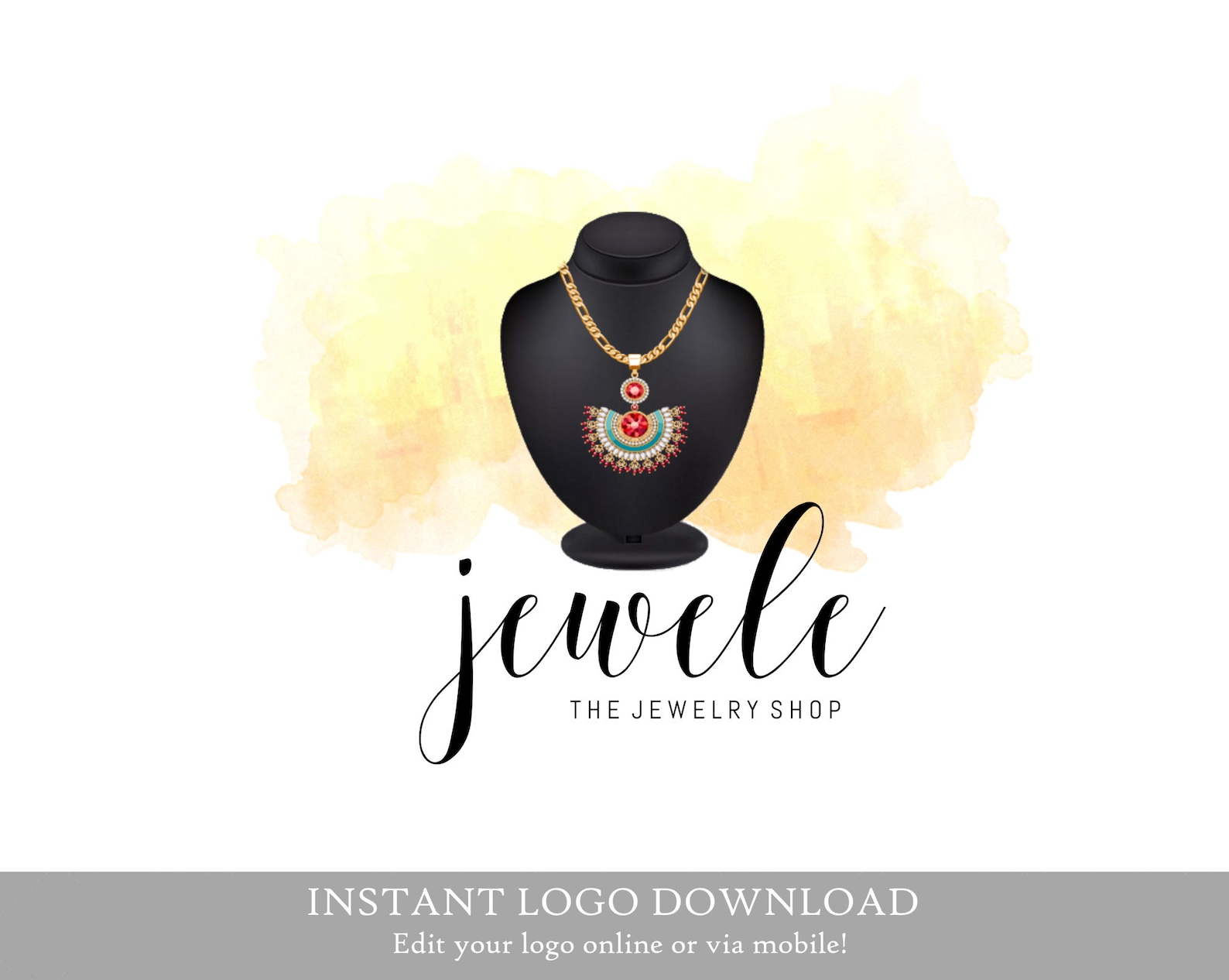 DIY Logo, Jewelry Logo, Necklace Logo, Pendant Logo, Jewels Logo, Gems