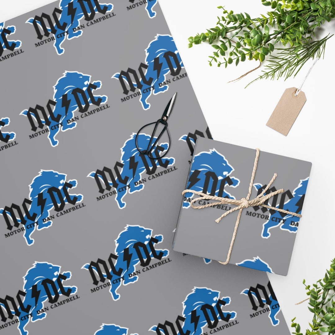Detroit Lions Wrapping Paper MCDC Wrapping Paper Dan Etsy