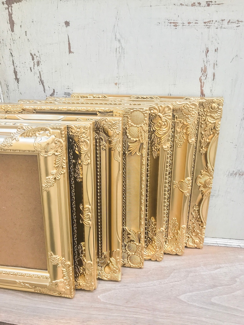 French Country Baroque Ornate Shabby Chic SET OF 9 Picture Frames 8x10 Antique Vintage Style Gold Wedding Mix /& Match Table Number