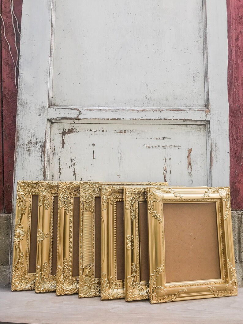 French Country Baroque Ornate Shabby Chic SET OF 9 Picture Frames 8x10 Antique Vintage Style Gold Wedding Mix /& Match Table Number