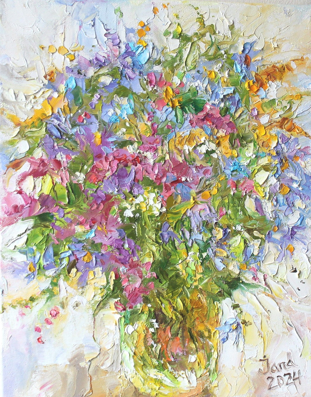 Still Life With Wild Flowers Impasto Impressionism Bouquet of Summer ...