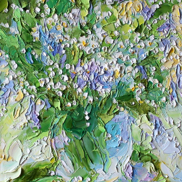 Still Life with  Lily of the Valley and Crocus Flowers Impasto  Impressionism Bouquet of Spring Flowers