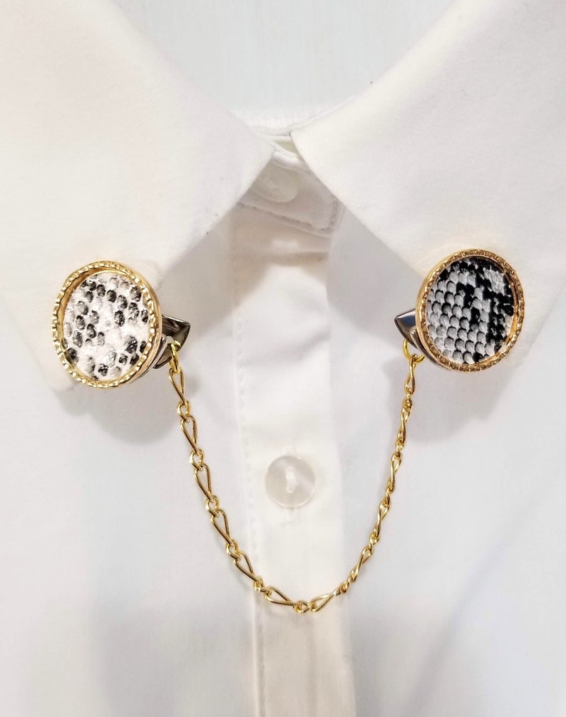 Sweater Guard 5236 Sweater Closure Gold Snake Skin Sweater Cardigan Clip Collar Clip