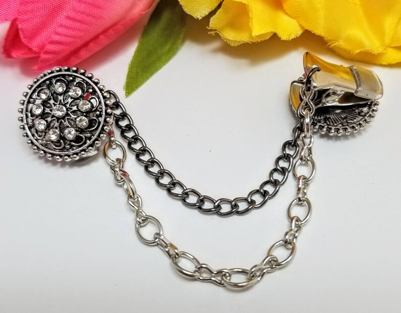 Sweater Clasp 5107 Sweater Closure Collar Clip Rhinestone Cardigan Clip Sweater Guard Sweater Clip Rhinestone Sweater Clip