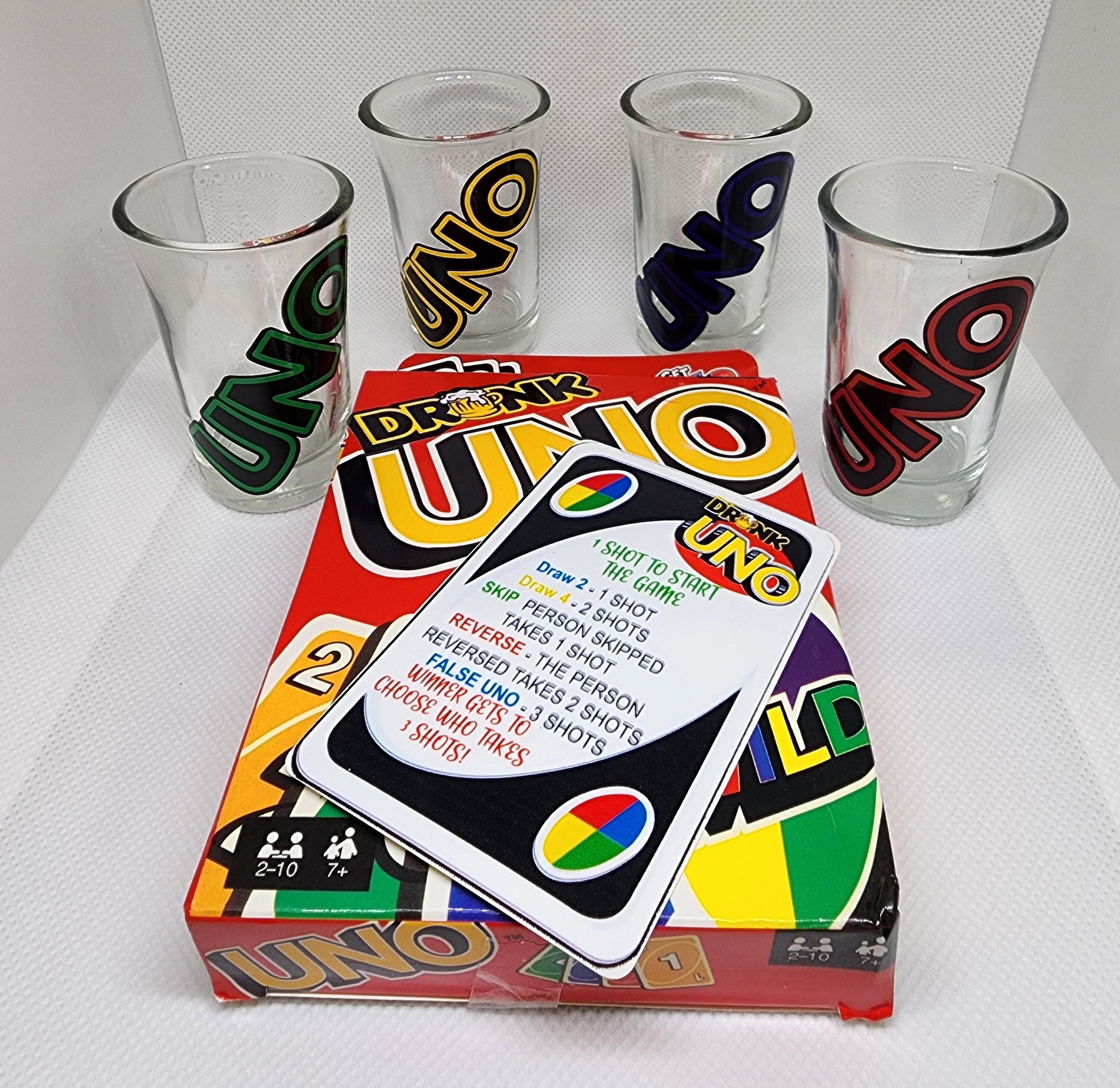 Drink Uno Mini Shot Tumblers Set of 6 3oz Shot Glass Tumblers Mini Tumbler  With Lid and Straw Adults Game Night 