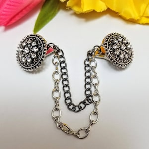 Rhinestone Sweater Clip, Cardigan Clip, Collar Clip, Collar Pin, Sweater Guard, Sweater Closure, Sweater Clasp 5107