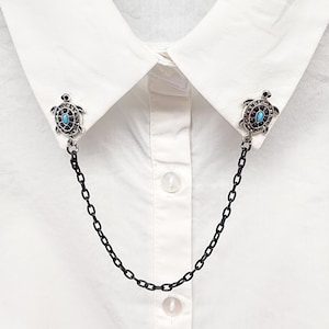 Sea Turtle Rhinestone Collar Pin, Collar Pin, Sweater Pin, Cardigan Pin, Sweater Closure 5051