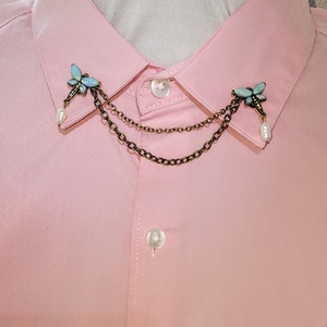 Bronze Dragonfly Collar Pin: Opal Wings, Pearl Drop