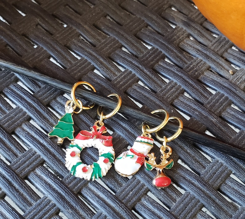 Set of 4 Christmas stitch markers