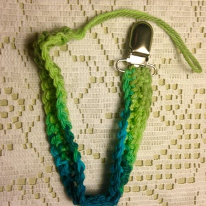 Pacifier leash in frog pond ombré