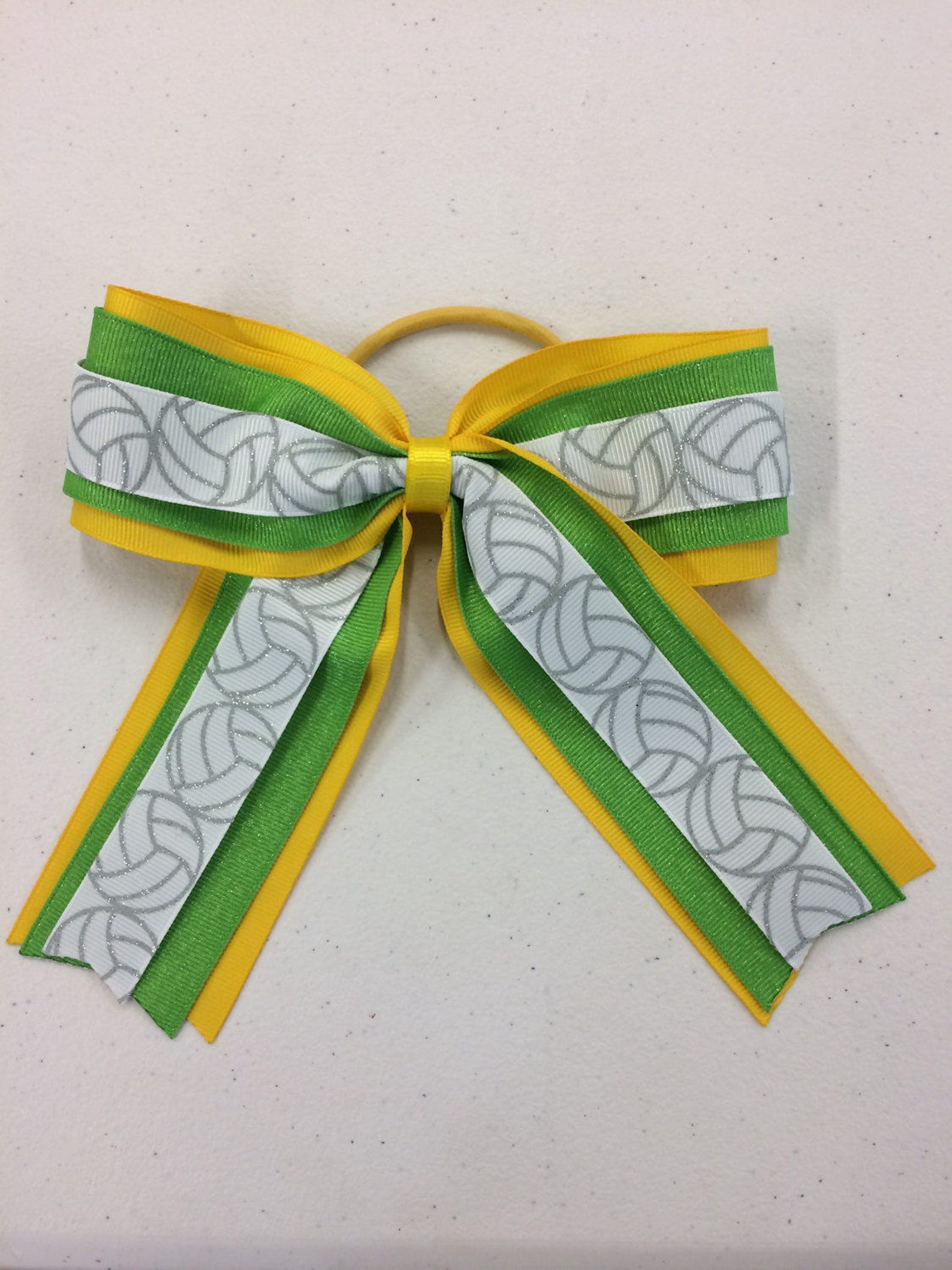 Volleyball Hair Bows With Silver Glitter Volleyball Ribbon Etsy