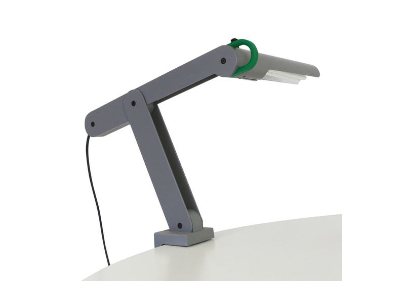 Quality grey metal Memphis style clamp desk light 1980s