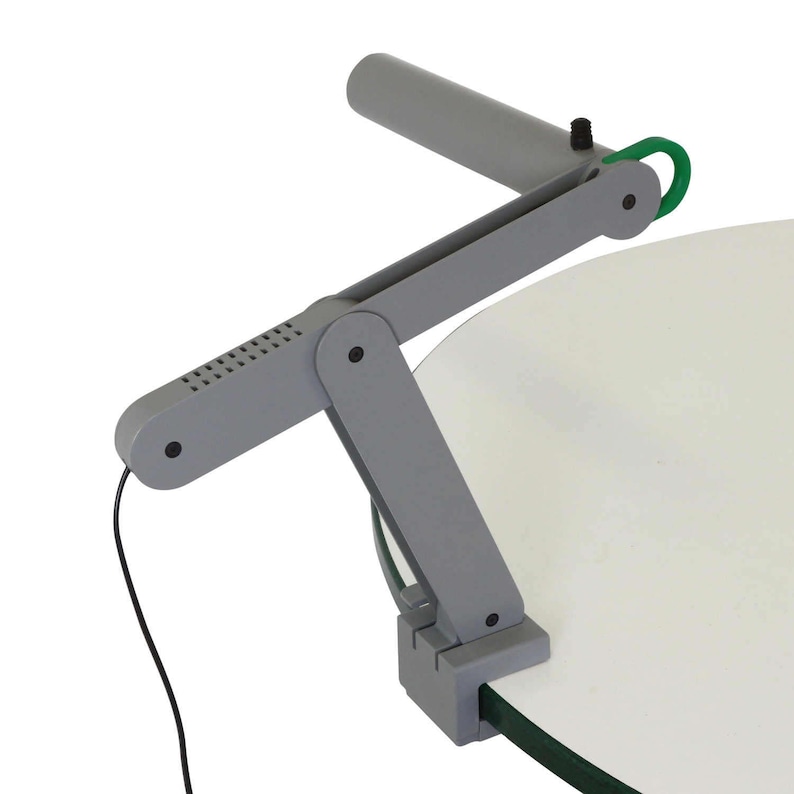 Quality grey metal Memphis style clamp desk light 1980s