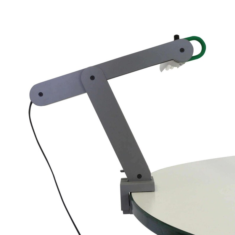 Quality grey metal Memphis style clamp desk light 1980s