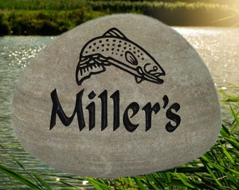 Custom Engraved Stone, Housewarming Gift, Family Name Stone, Personalized Yard art, A One of a Kind River Stone To Say Welcome Home