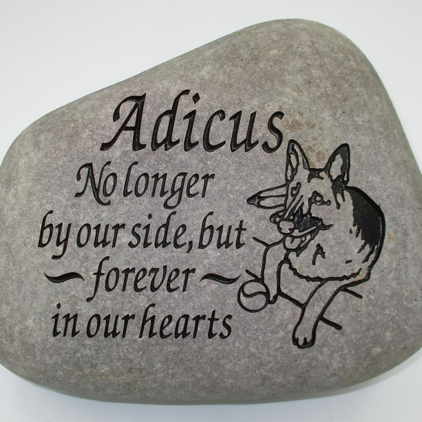 Custom Engraved Pet Memorial Stone. all animals, cats, dogs, bunnies, horse, lizards. personalized river rock. Great sympathy gift