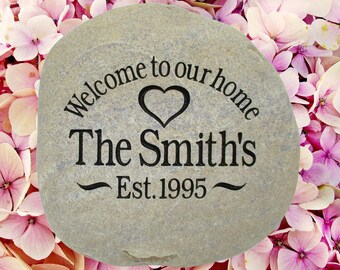 Personalized Wedding Stone, Engraved River Rock, Wedding Gift