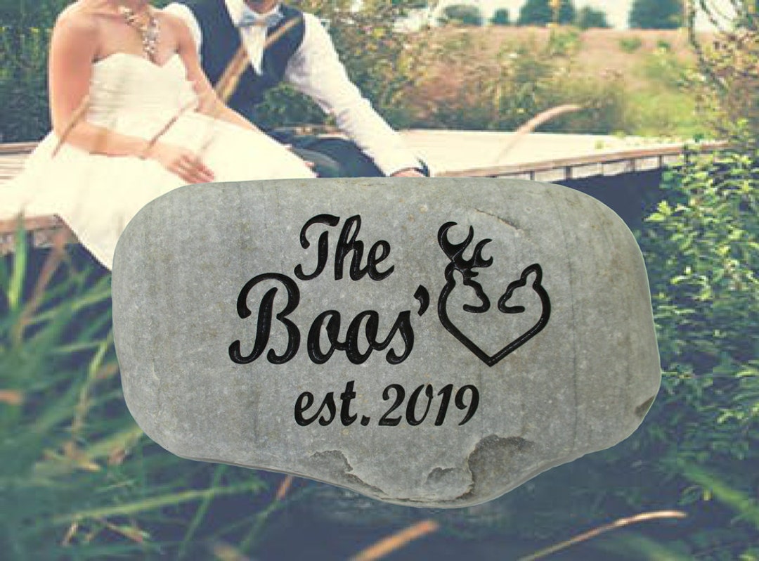 Personalized Wedding Stone, Engraved River Rock, Great Decor for Home or Yard. One of a Kind