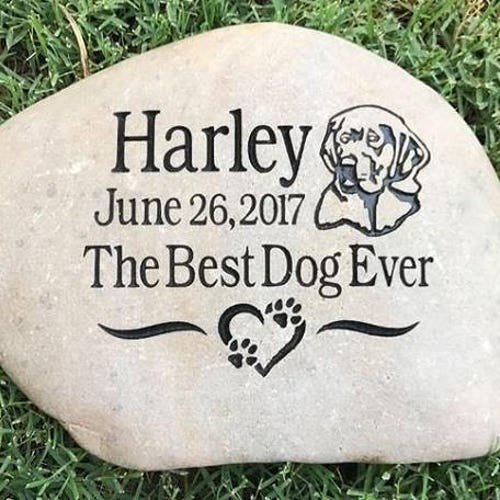 On sale Custom Engraved Dog Memorial Stone, Medium apx. 7