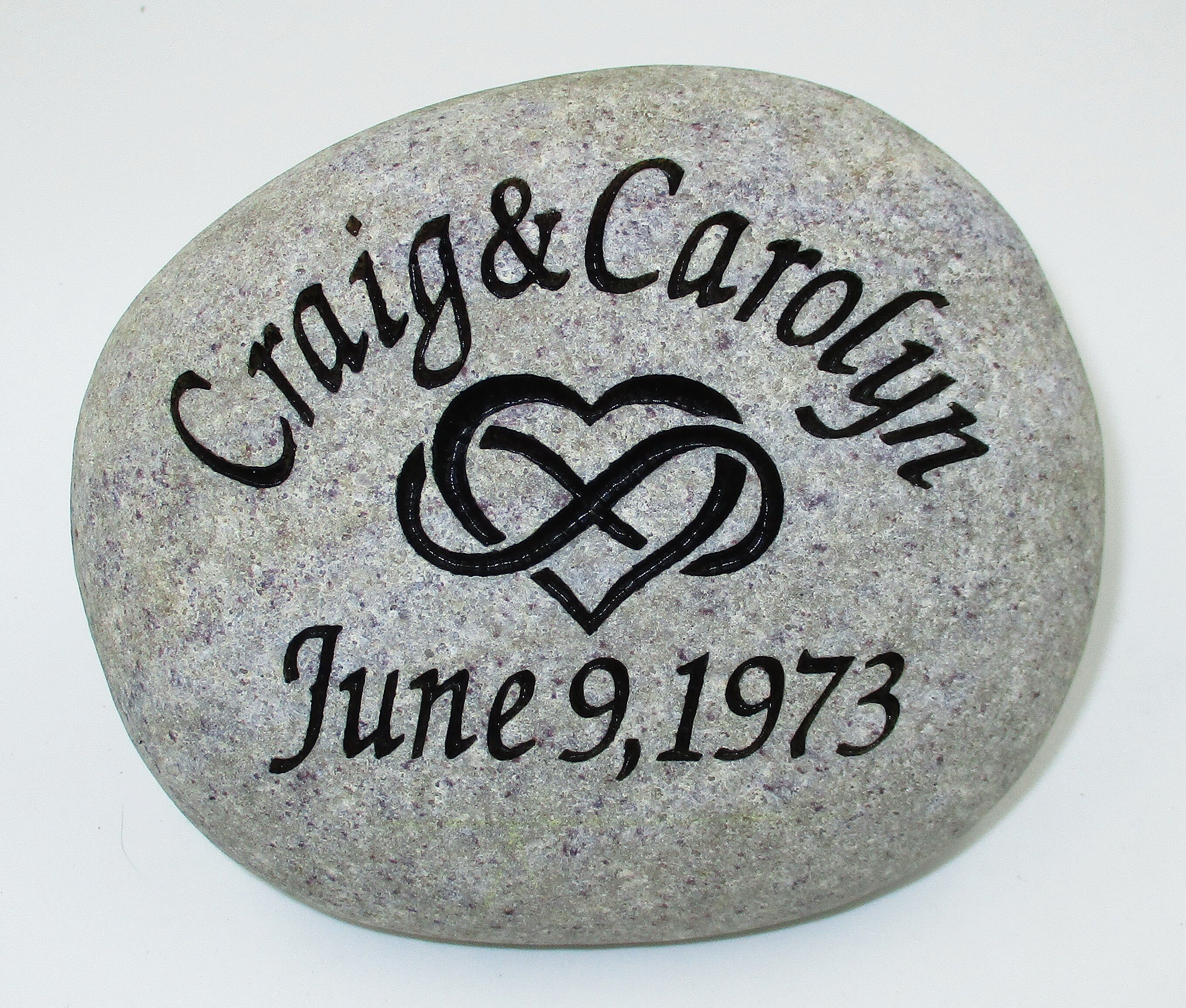 Personalized Wedding Stone, A Great Anniversary or Wedding Gift. Natural River Stone. Set Your