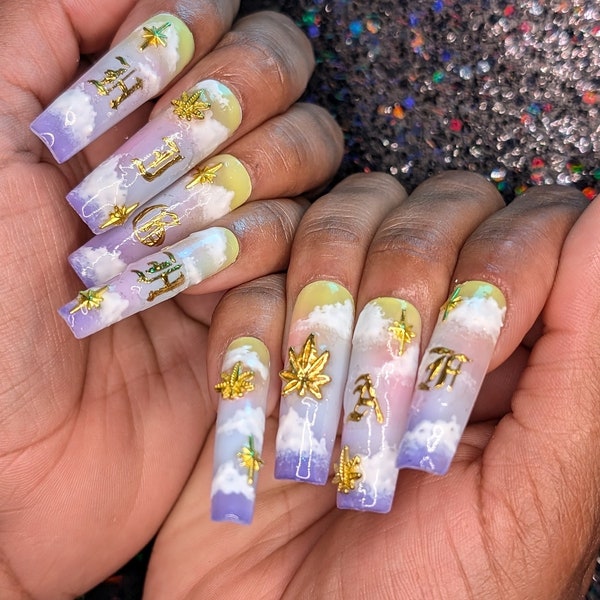 Weed Nail Decals - Etsy