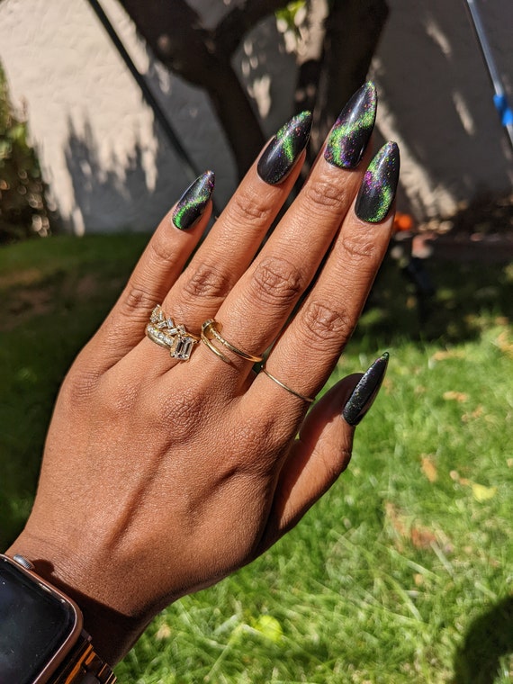 Colour changing gel nail extension | Gel nail extensions, Nail extensions,  Gel nails